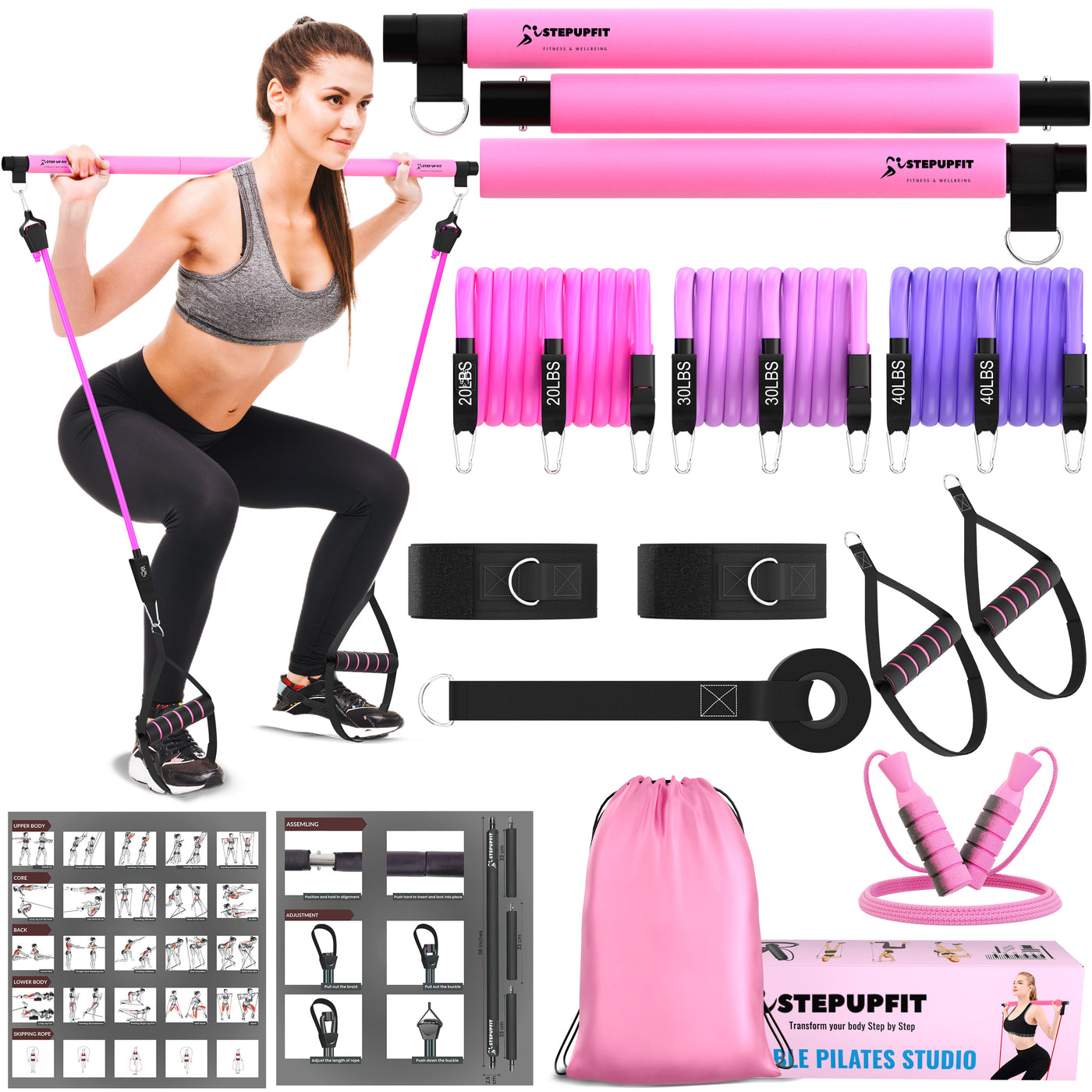 Pilates Bar Kit Pink